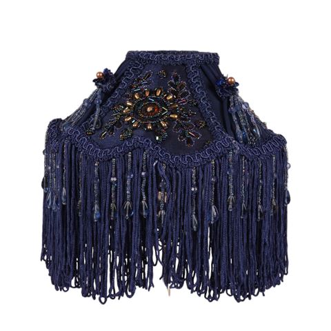 Lampenkap 19 cm - Klem - Blauw - Stof