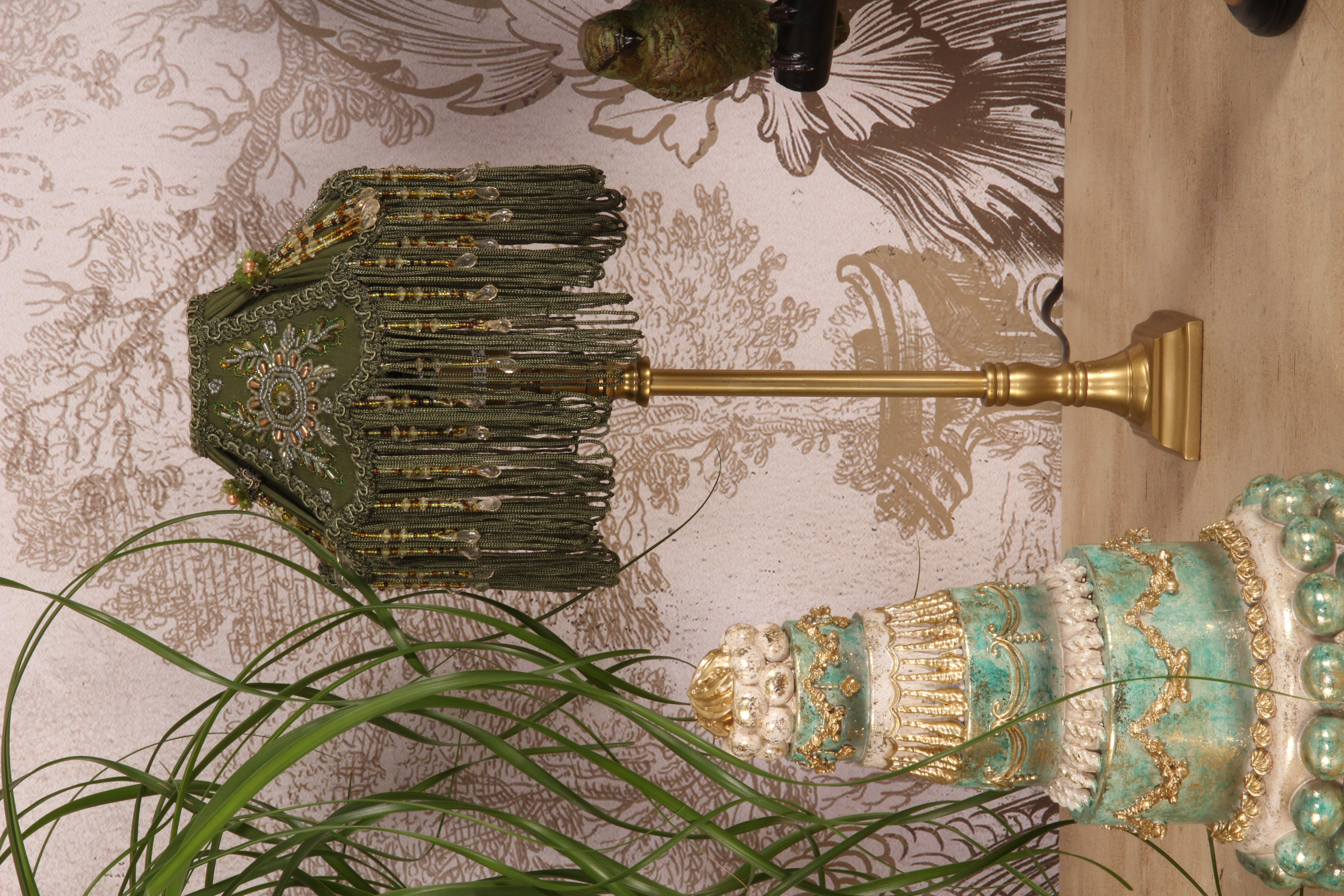 Lampshade 19 cm - Clip-On - Green - Fabric