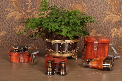 Nautical binoculars copper in bag 11 cm