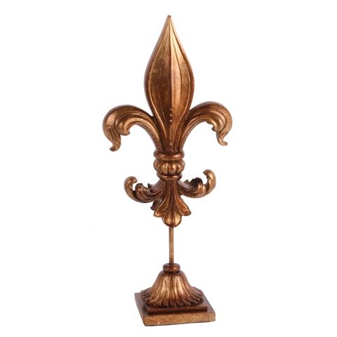 Fleur-de-lis sur Socle 38 cm - Or - Résine