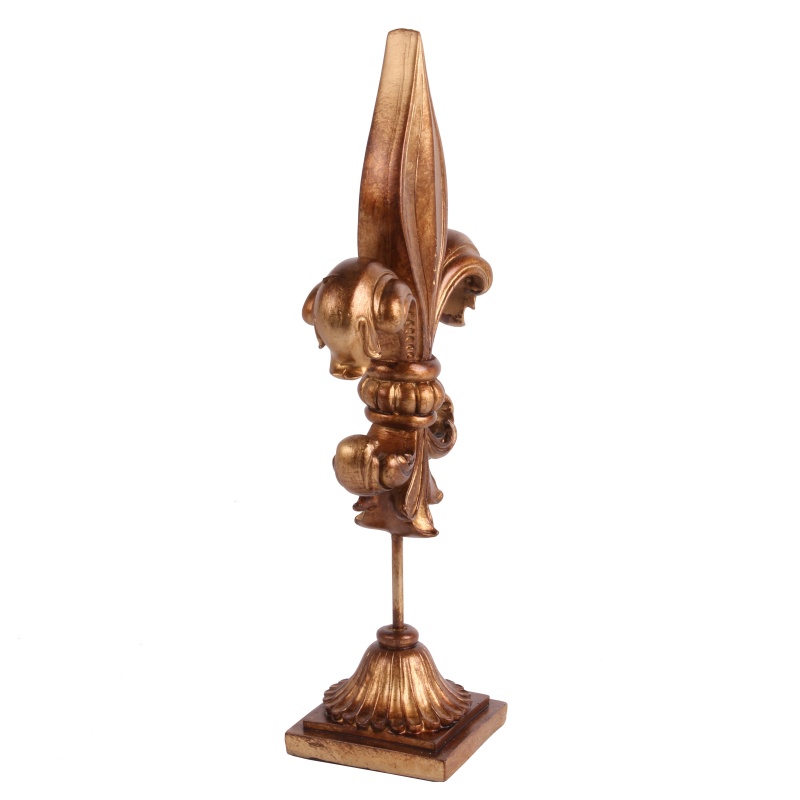 Fleur-de-lis op Voet 38 cm - Goud - Resin