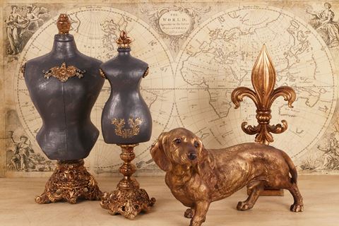 Fleur-de-lis sur Socle 38 cm - Or - Résine
