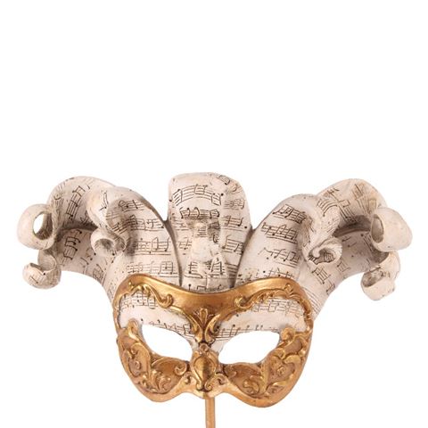 Mask on Stand 28 cm - Gold - Resin