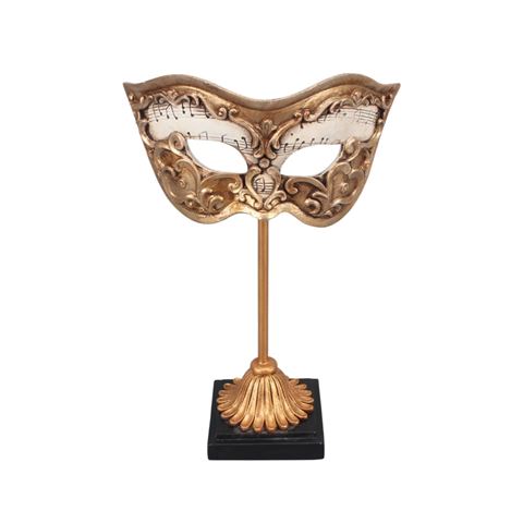 Mask on Stand 20.5 cm - Gold - Resin