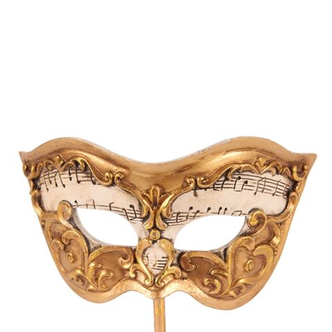 Mask on Stand 20.5 cm - Gold - Resin
