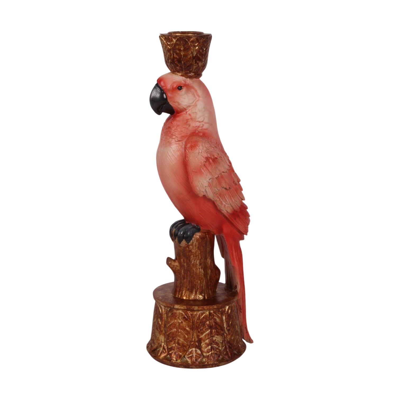 Parrot Candle Holder 27 cm - Red - Resin