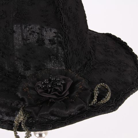 Lampenkap Victorian 38 cm - Zwart - Stof