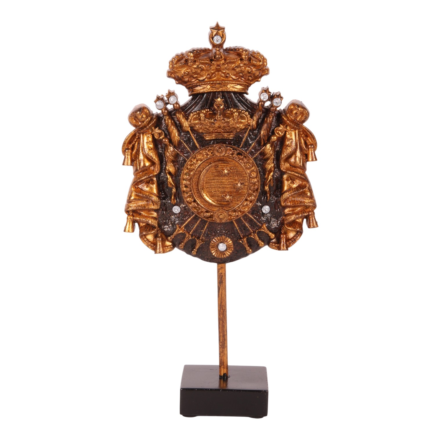 Royal Crest on Stand 23 cm - Black/Gold