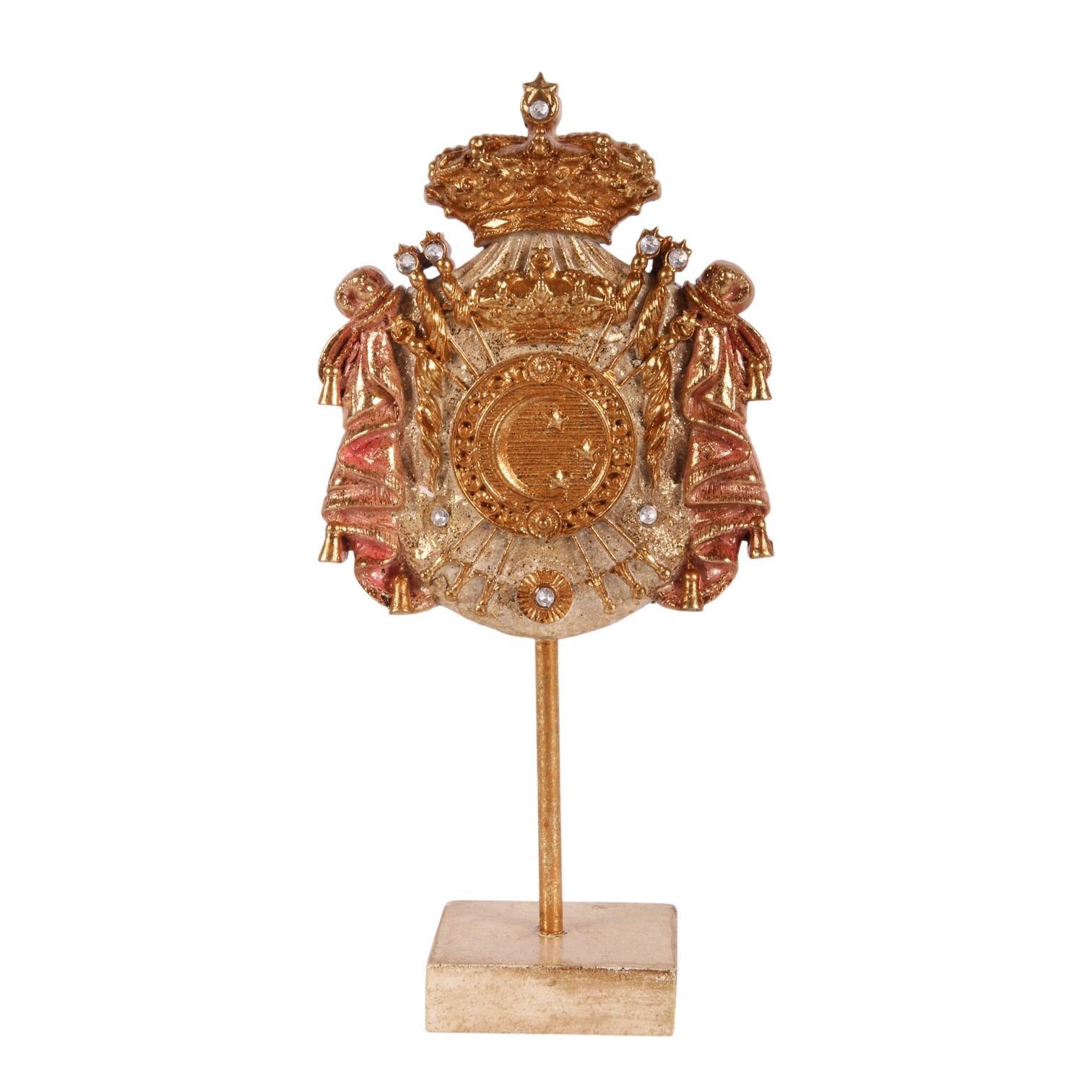 Koninklijk Wapenschild op Standaard 23 cm - Roze - Resin