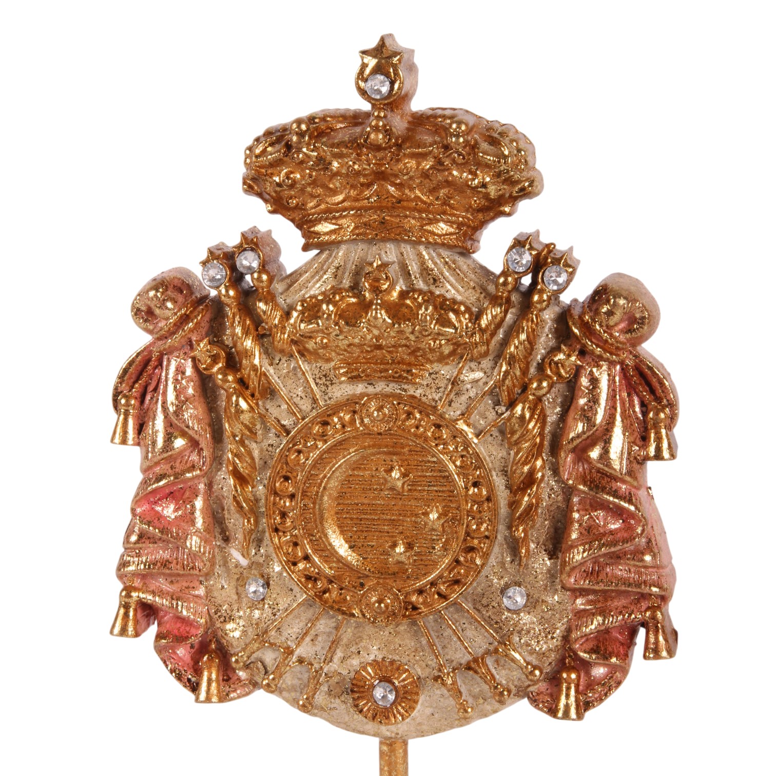 Koninklijk Wapenschild op Standaard 23 cm - Roze - Resin