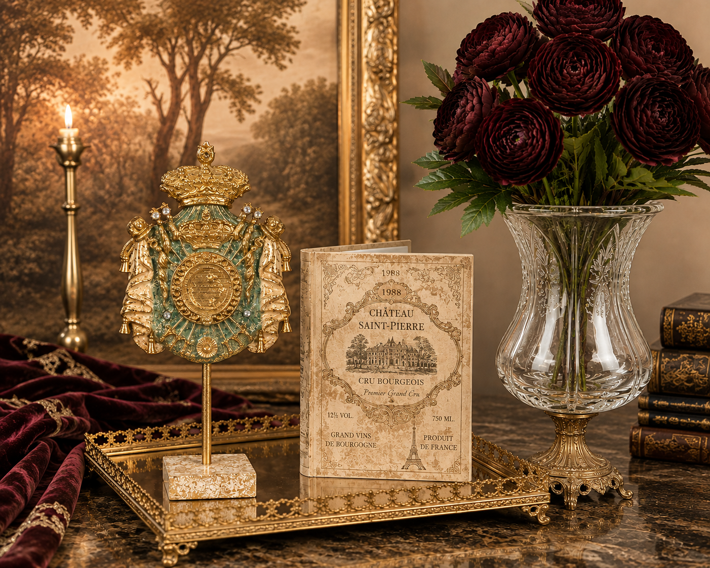 Royal Crest on Stand 23 cm - Blue - Resi