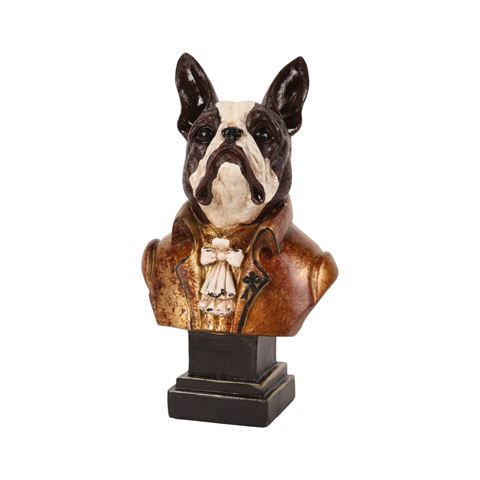 Hundebüste, Figur 27,5 cm – Gold – Kunstharz