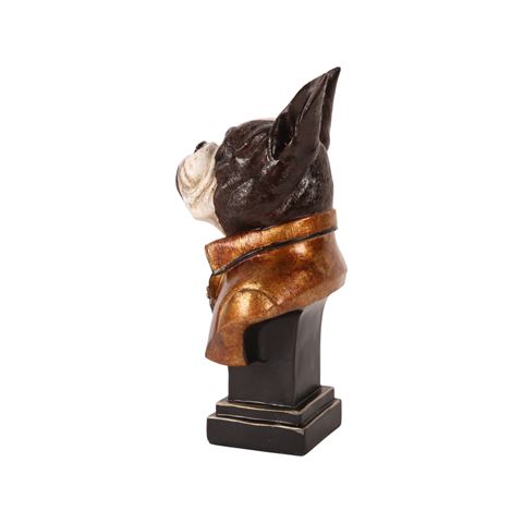 Hundebüste, Figur 27,5 cm – Gold – Kunstharz