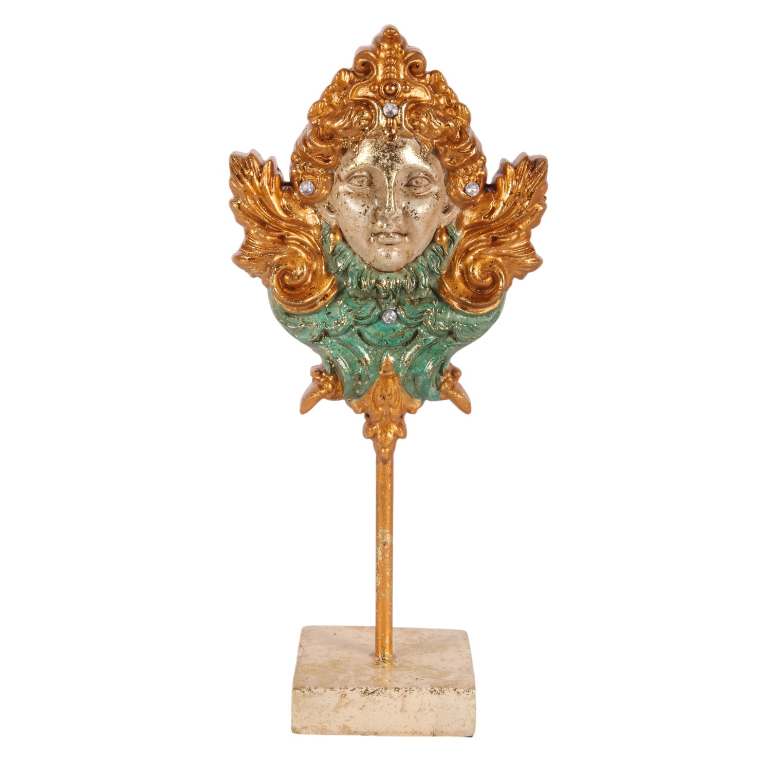 Baroque Mascaron on Stand 24 cm - Blue -