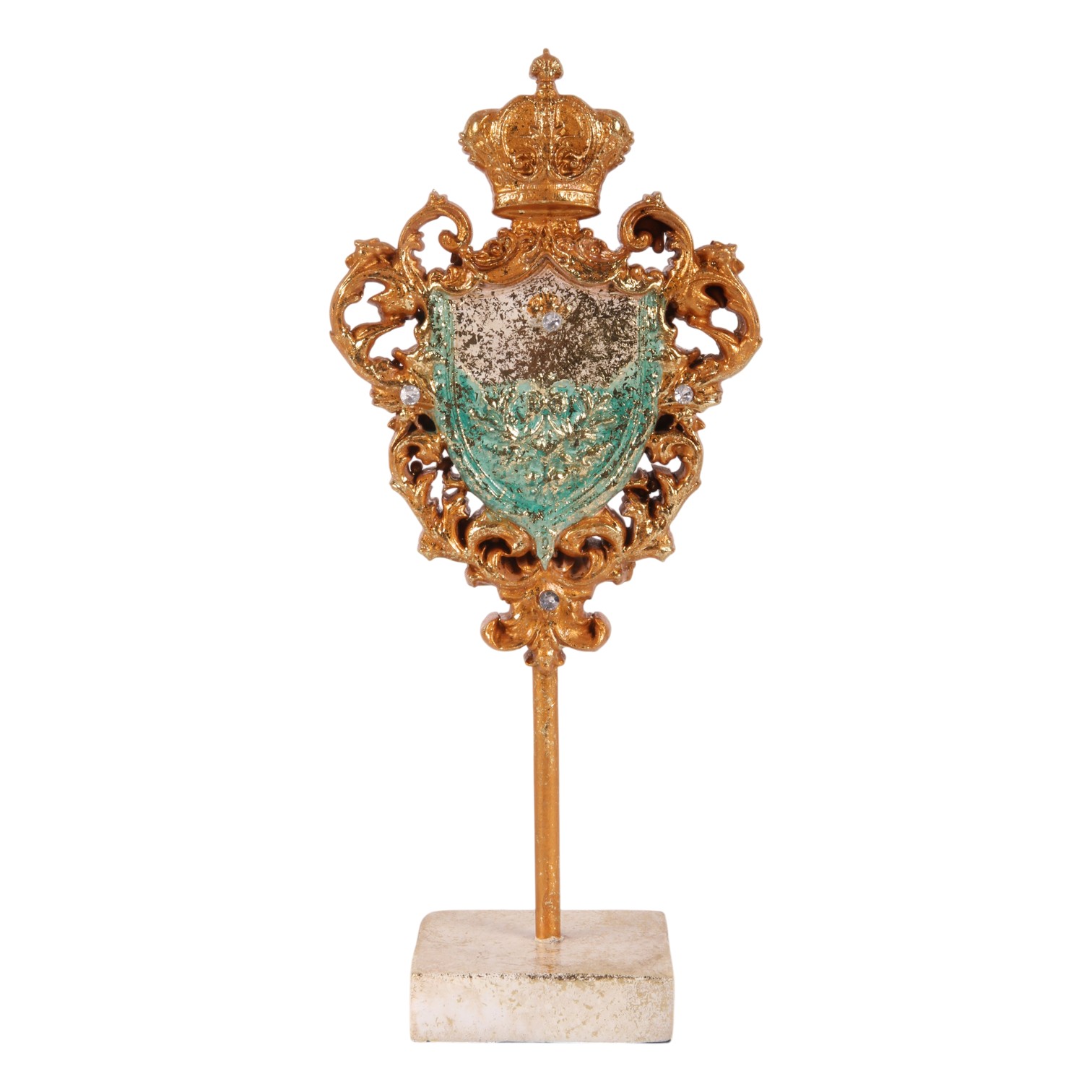 Koninklijk Wapenschild op Standaard 24 cm - Blauw - Resin