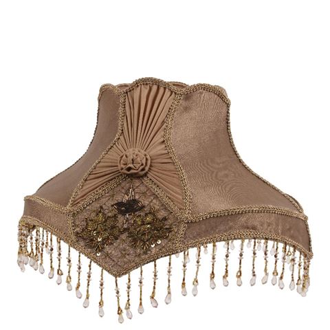 Lampenkap Victorian Dome Eliza 38 cm - Bruin - Stof