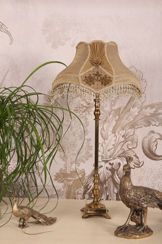 Lampenkap Victorian Dome Eliza 38 cm - Bruin - Stof