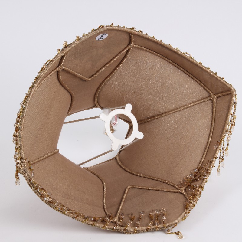 Lampshade Victorian Dome Eliza 38 cm - Brown - Fabric