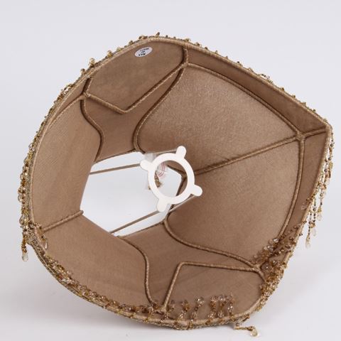 Lampenkap Victorian Dome Eliza 38 cm - Bruin - Stof