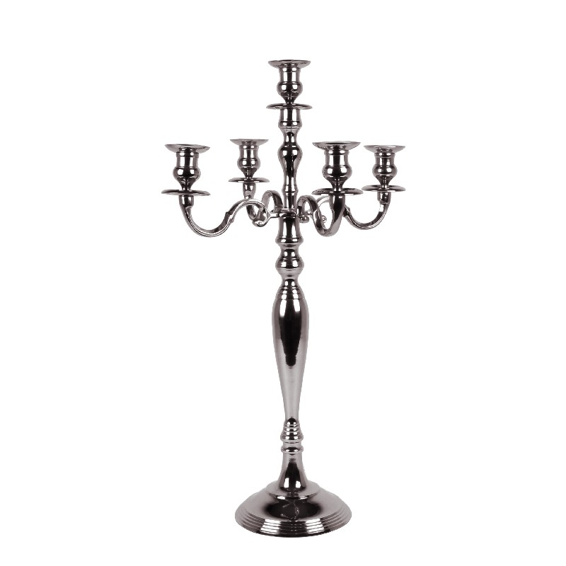 5-Arms Kandelaar 80 cm - Zilver - Aluminium