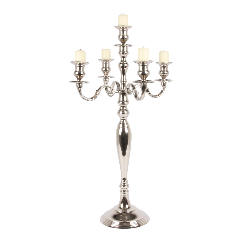 5-Arms Kandelaar 80 cm - Zilver - Aluminium
