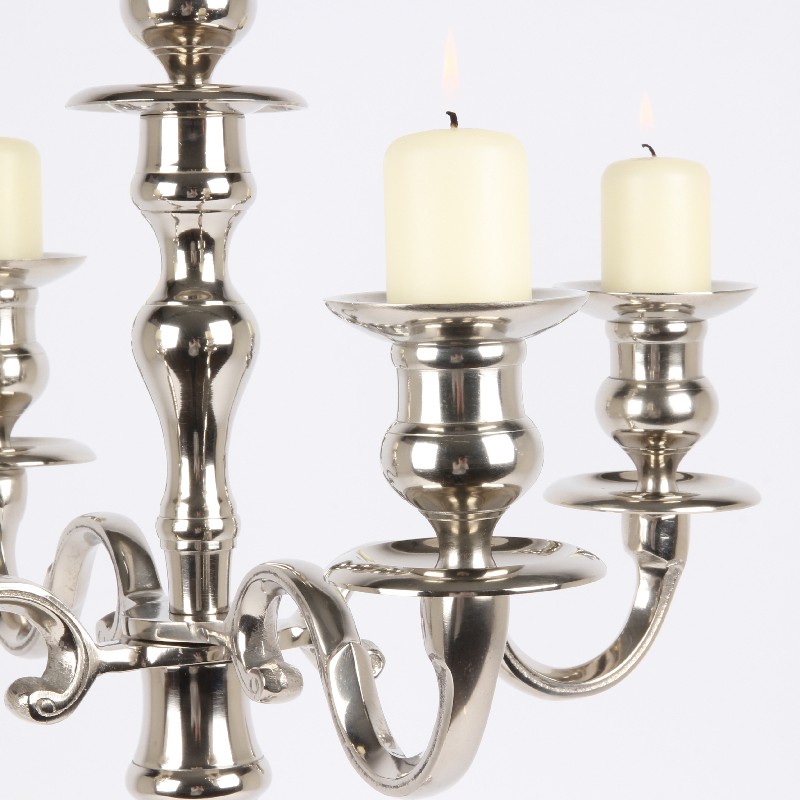 5-Arms Kandelaar 80 cm - Zilver - Aluminium