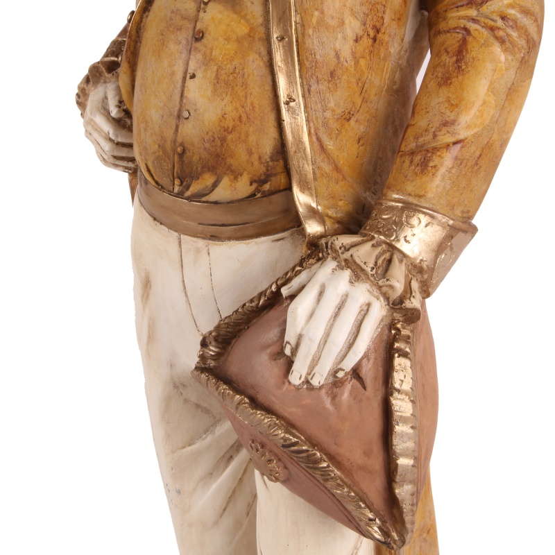 Hond op Voet 80 cm - Wit/Crème - Resin