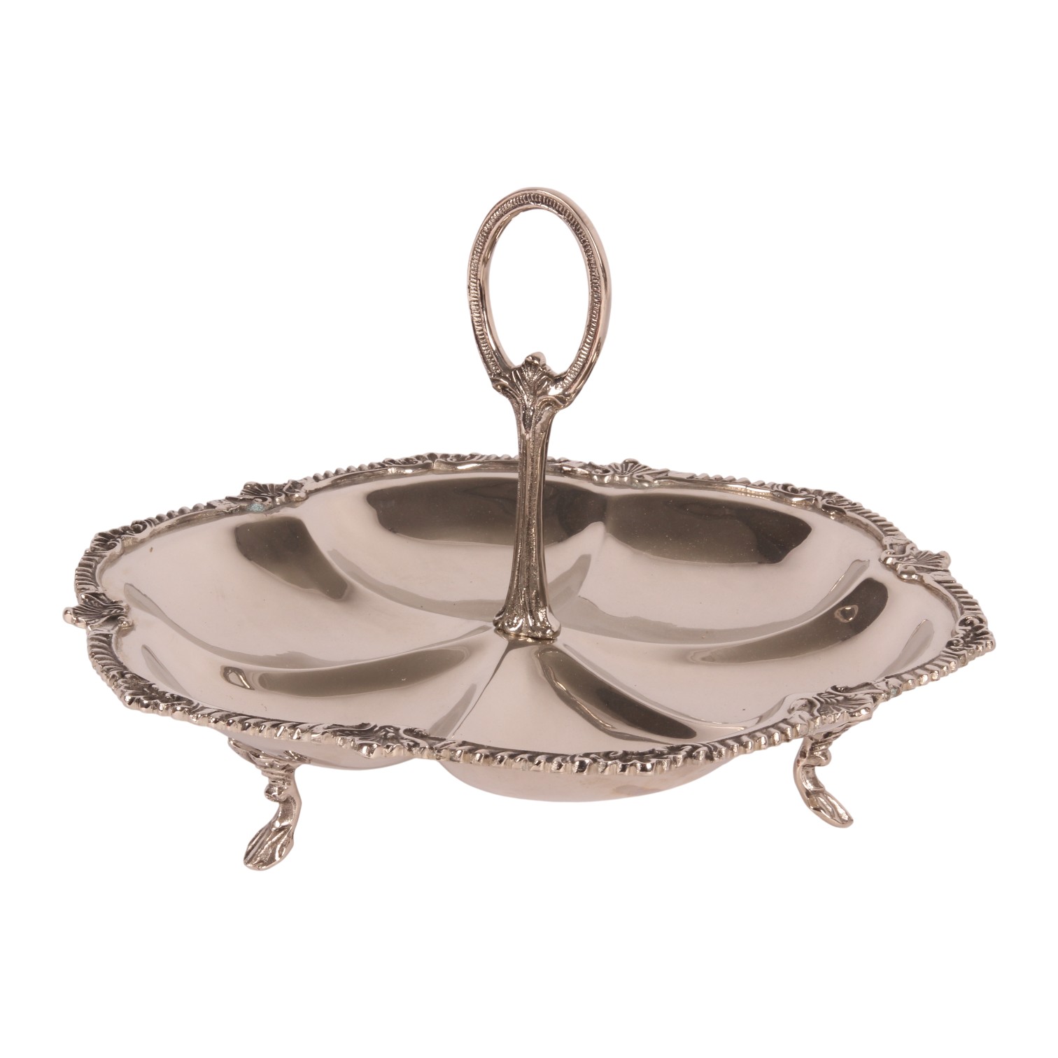 Schaal met Handvat 35 cm - Zilver - Koper