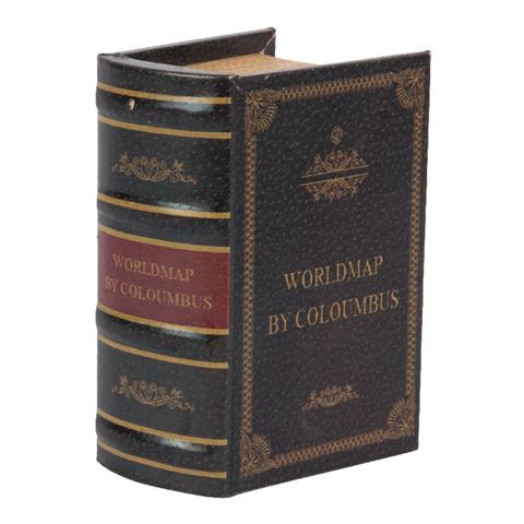 Book Storage Box Worldmap By Coloumbus 15 cm - Black