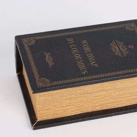 Book Storage Box Worldmap By Coloumbus 15 cm - Black