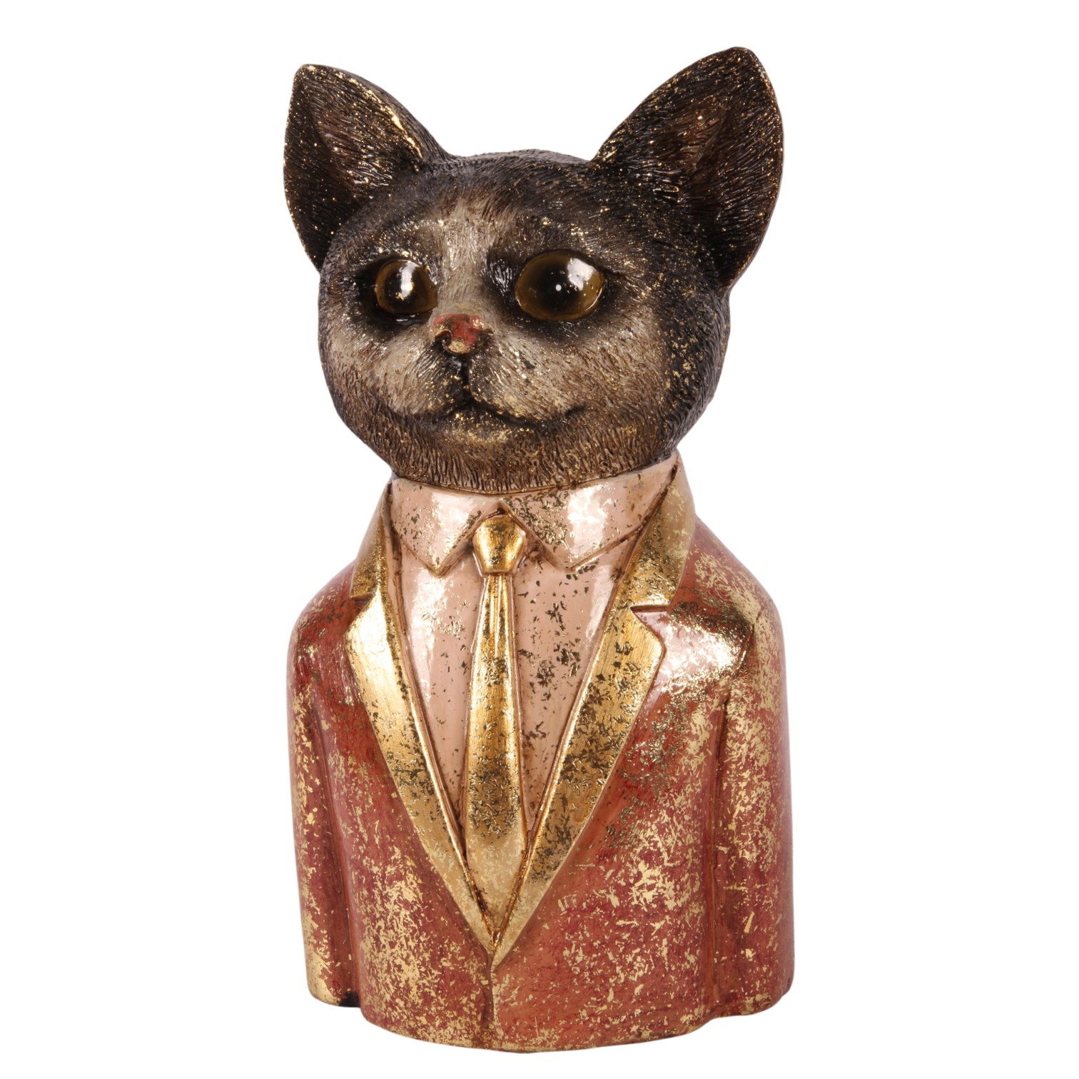 Kattenbeeldje 23 cm - Roze - Resin