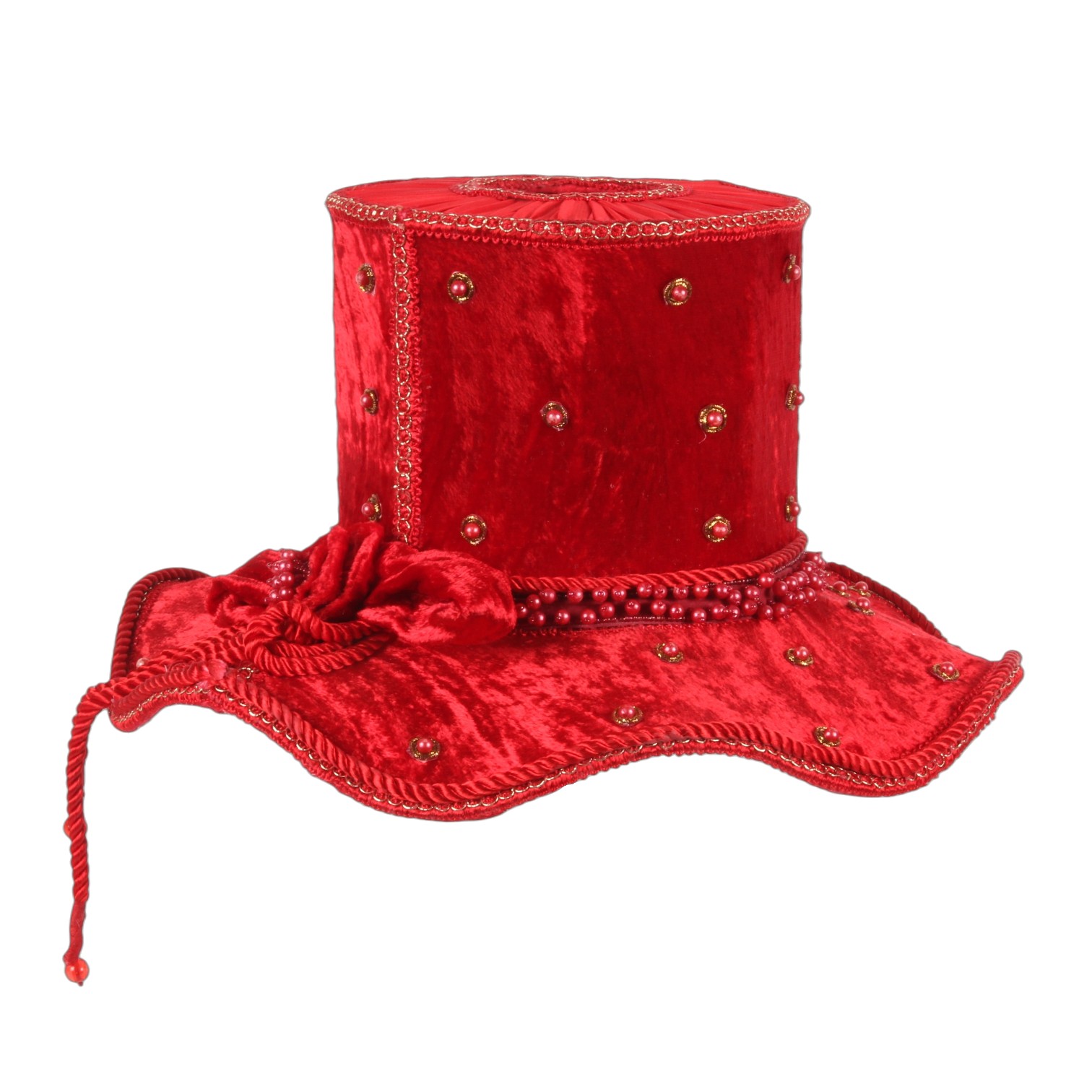 Lampenkap Victorian Hoed 32 cm - Rood - Stof