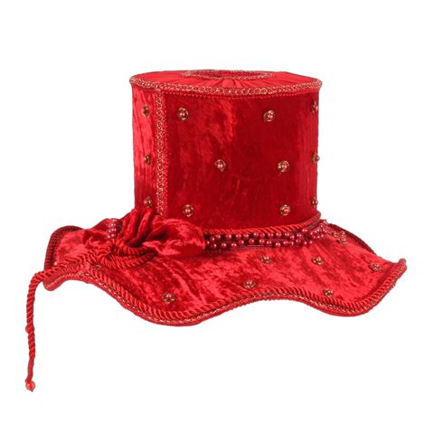 Lampenkap Victorian Hoed 32 cm - Rood - Stof