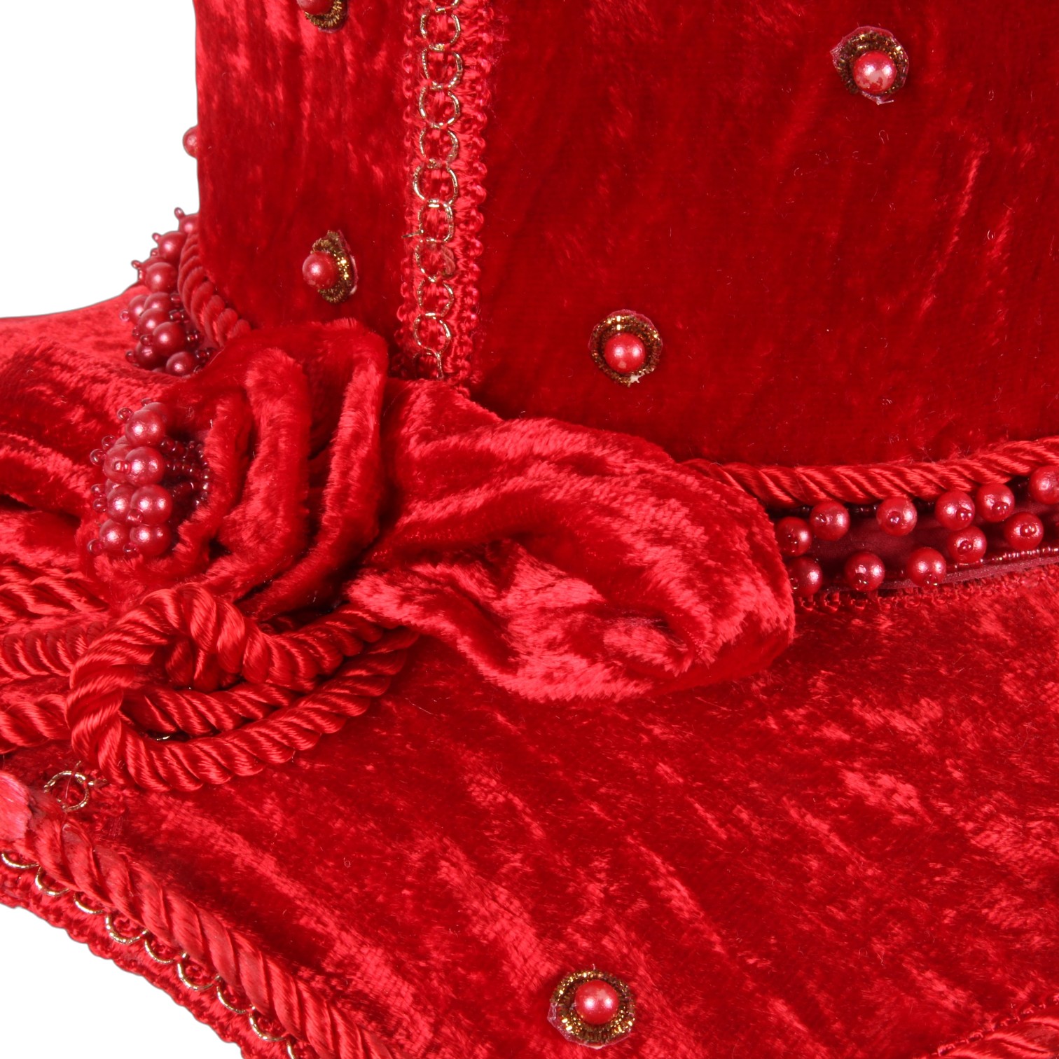 Lampenkap Victorian Hoed 32 cm - Rood - Stof