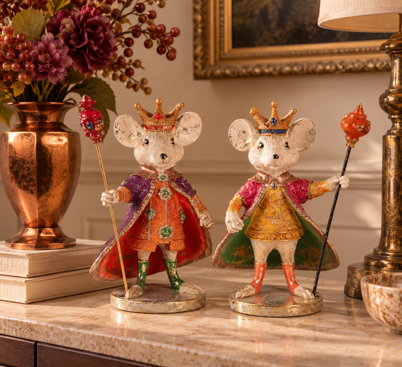 Muizenbeeldje Koning 26 cm - Multi - Resin