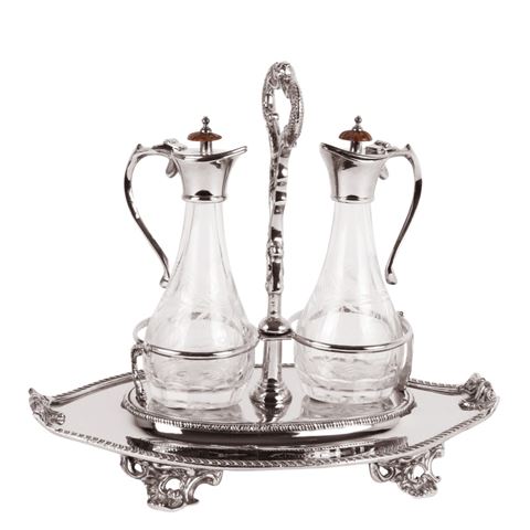 Set burette de table cuivre 29x18 cm