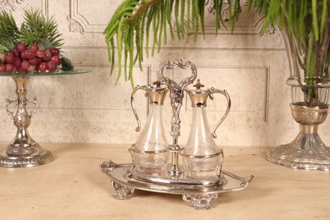 Set burette de table cuivre 29x18 cm