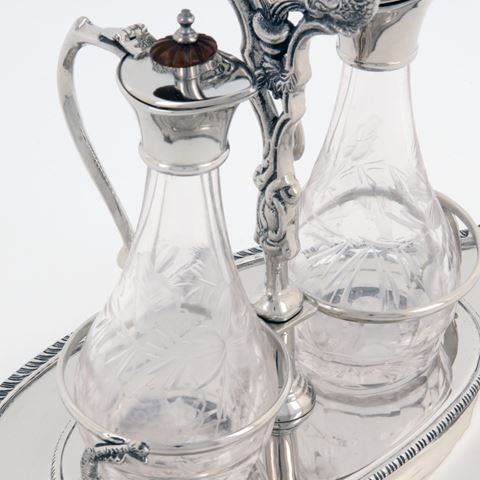 Set burette de table cuivre 29x18 cm