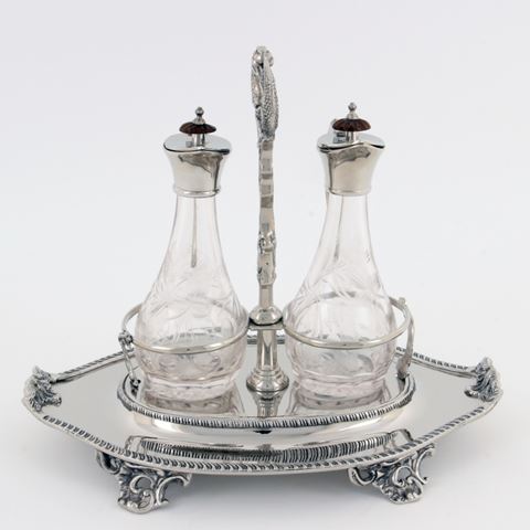 Set burette de table cuivre 29x18 cm