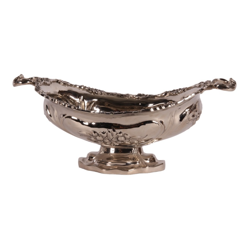 Schaal met handvat koper 34x21 cm