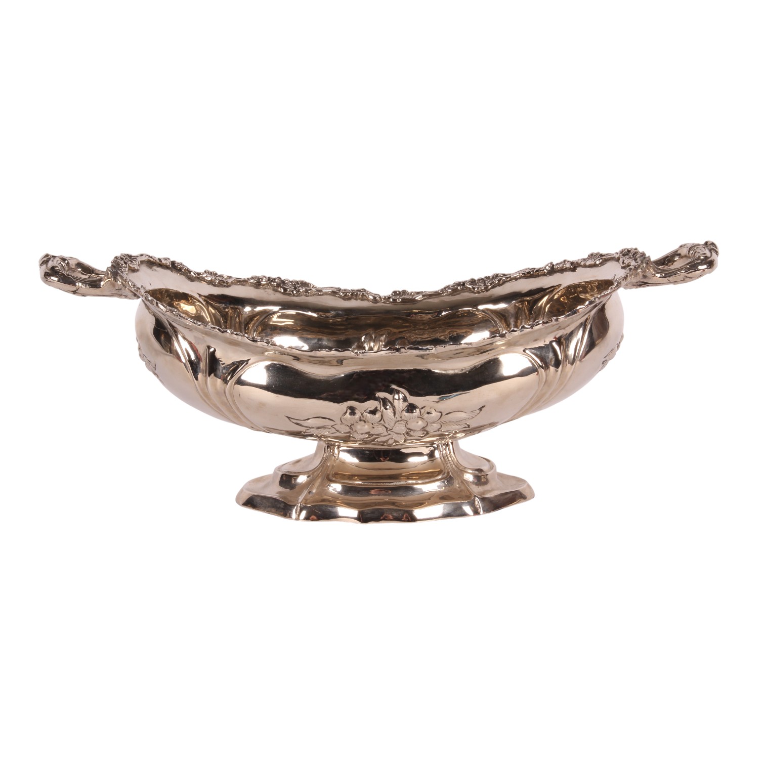 Schaal met Handvat 47 cm - Zilver - Koper