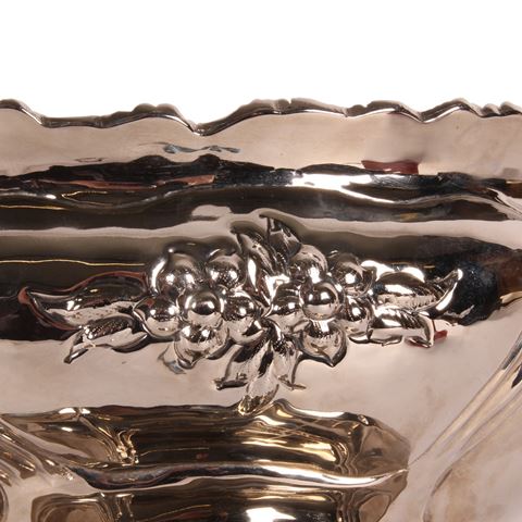 Schaal met Handvat 47 cm - Zilver - Koper