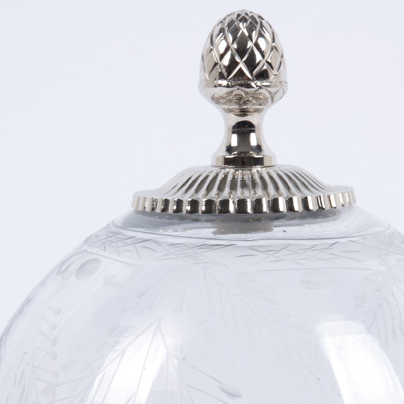 Taartplateau/Serveelschaal 23 cm - Rond - Zilver - Glas