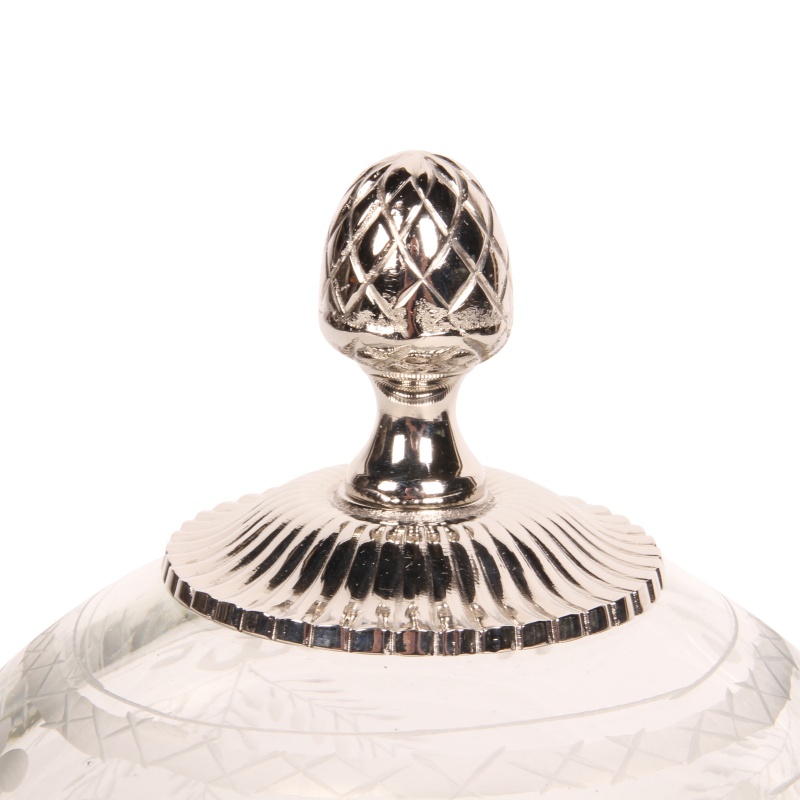 Taartplateau/Serveelschaal 23 cm - Rond - Zilver - Glas