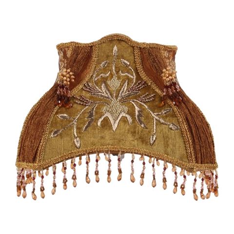 Lampenkap Victorian Rechthoek 30 cm - Koper - Stof