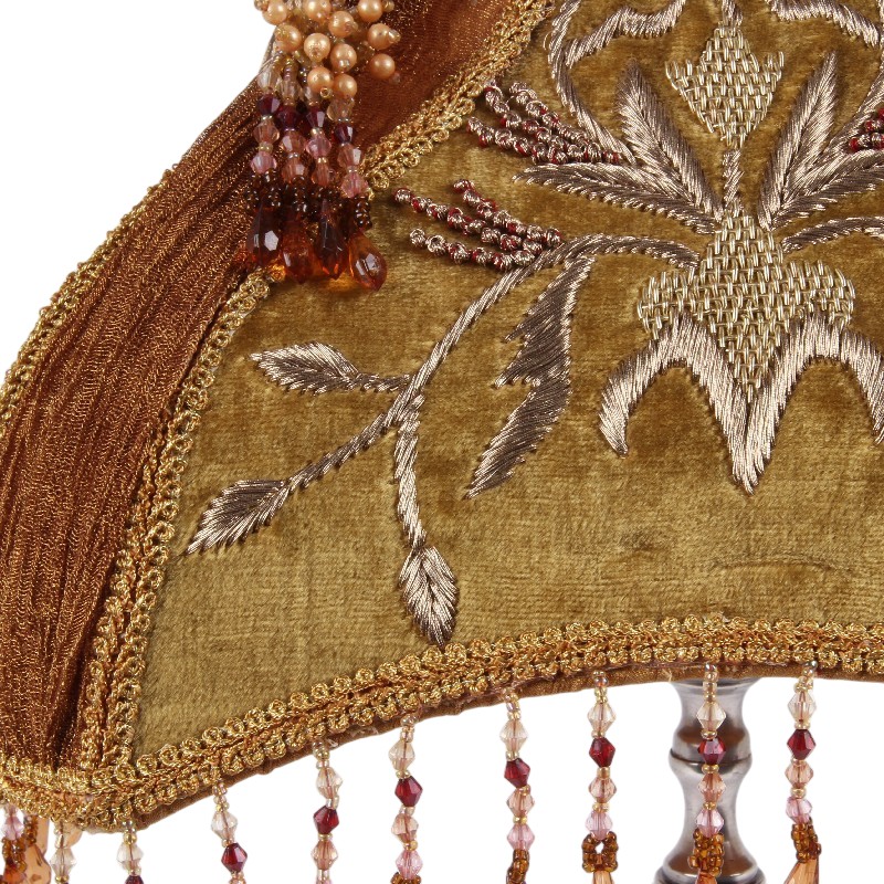 Lampenkap Victorian Rechthoek 30 cm - Koper - Stof