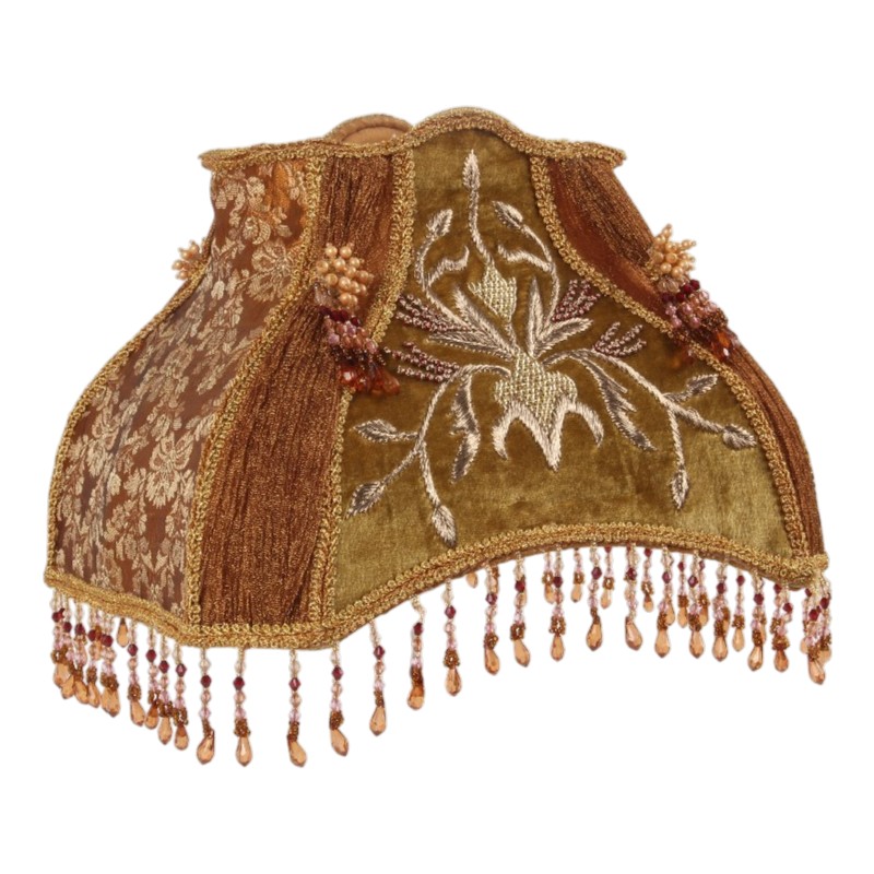 Lampenkap Victorian Rechthoek 30 cm - Koper - Stof