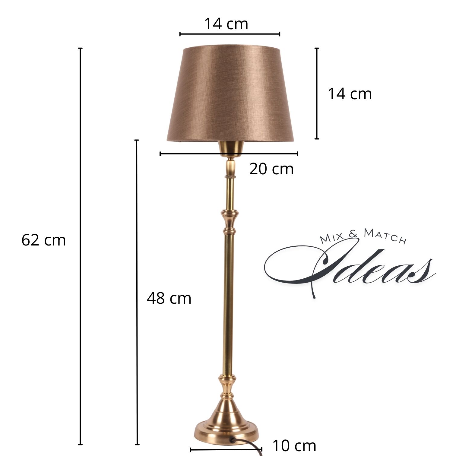 Tafellamp Voet 51 cm - Goud - Messing