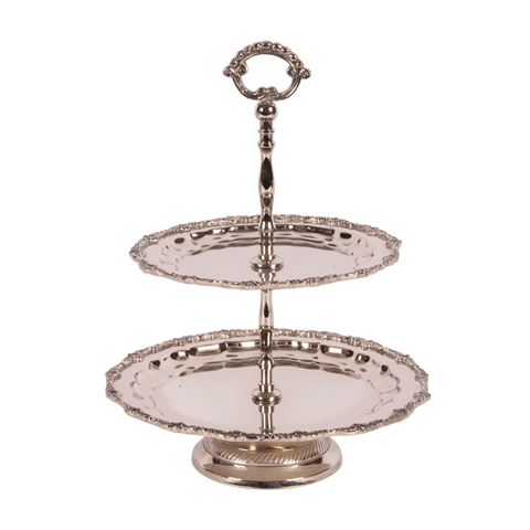 Etagère 2-Laags 30 cm - Zilver - Koper