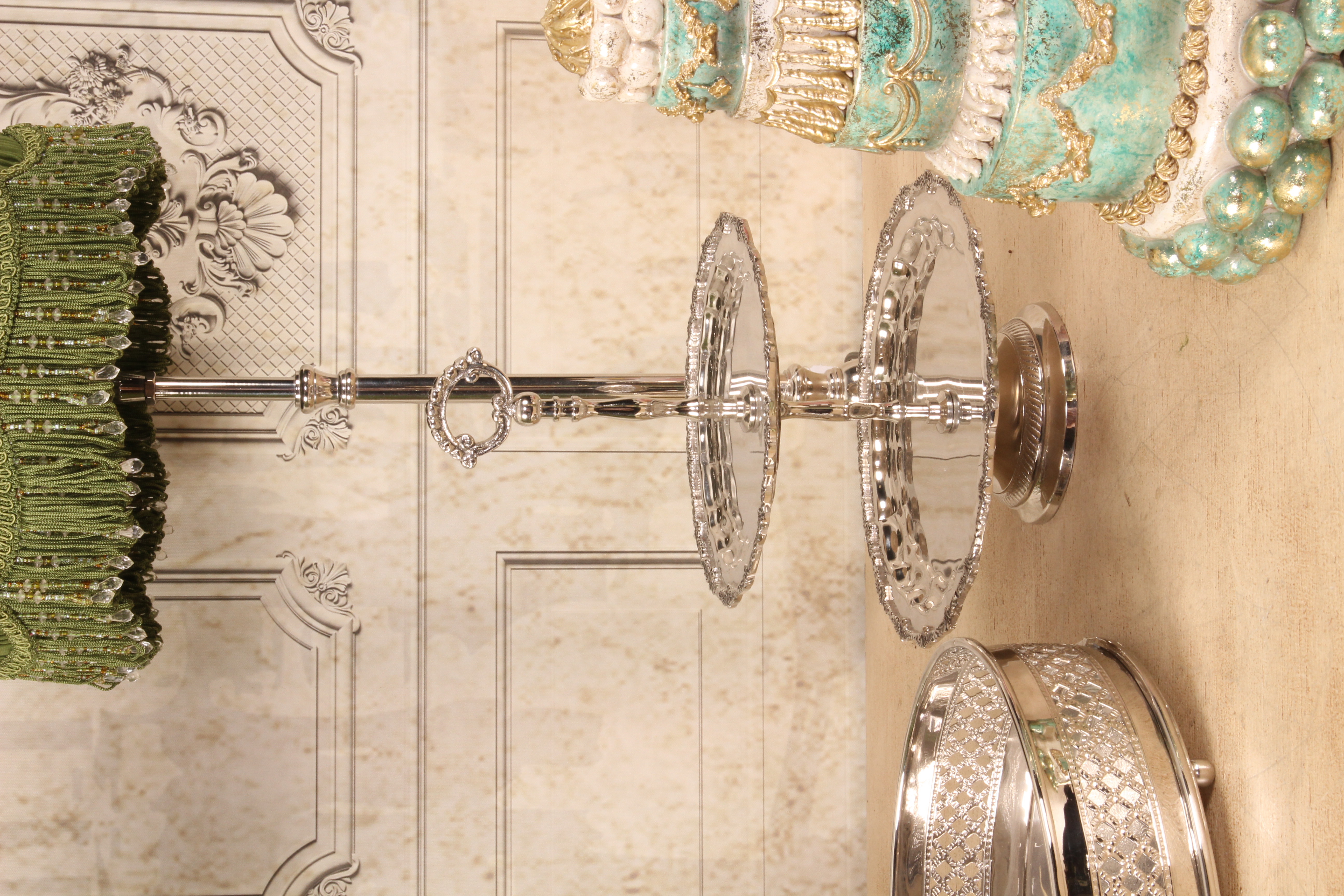 Etagère 2-Laags 30 cm - Zilver - Koper